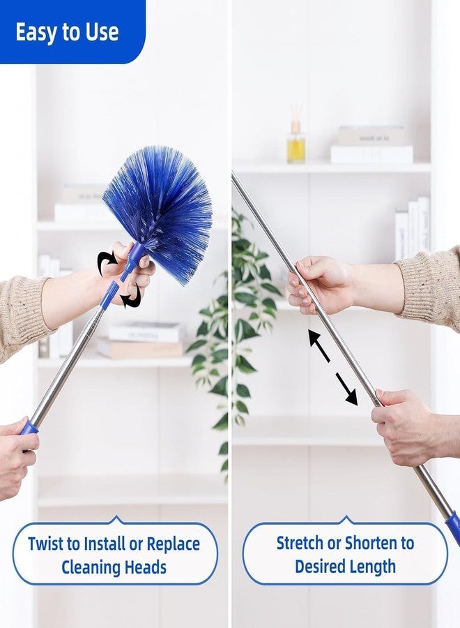 Giggle Tree Microfiber Feather Duster with Mop Stick-Essential Home Cleaning Products for Dusting,Fan Cleaner and More,Extendable Telescopic Handle for Easy Reach and Efficient Cleaning (Navy Blue) - Image 4